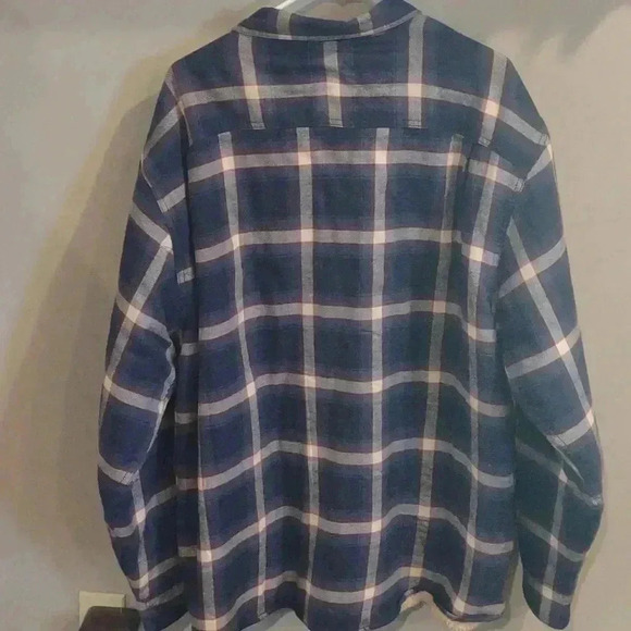 Wrangler blue plaid Sherpa line button down 4 pocket shacket mens xlarge - Picture 4 of 4